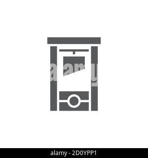 Guillotine vector icon symbol isolated on white background Stock Vector