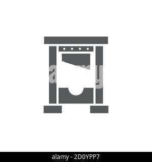 Guillotine vector icon symbol isolated on white background Stock Vector