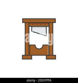 Guillotine vector icon symbol isolated on white background Stock Vector
