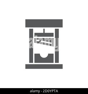 Guillotine vector icon symbol isolated on white background Stock Vector