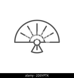Folding Fan vector icon symbol isolated on white background Stock Vector