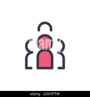 Group of four people vectoricon symbol isolated on white background Stock Vector