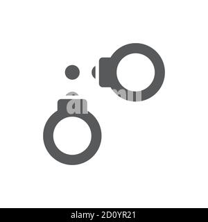 Handcuffs and police badge vector icon symbol isolated on white background Stock Vector
