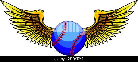 vector illustratio of Baseball ball with wings Stock Vector