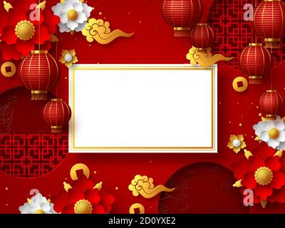 Chinese New Year typography design. Stock Vector