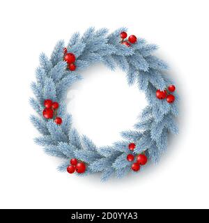 Christmas decorative wreath. Stock Vector
