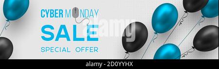 Cyber monday sale poster or banner. Stock Vector