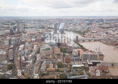 View over Central London from The Shard Viewing Platform, London's highest viewing gallery. Stock Photo