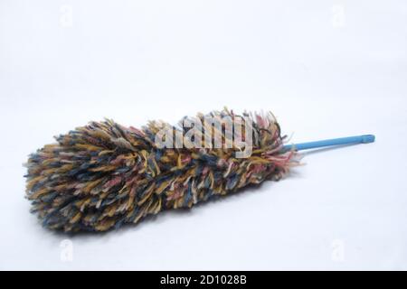 Dirty duster isolated on white background. household clean tools Stock Photo