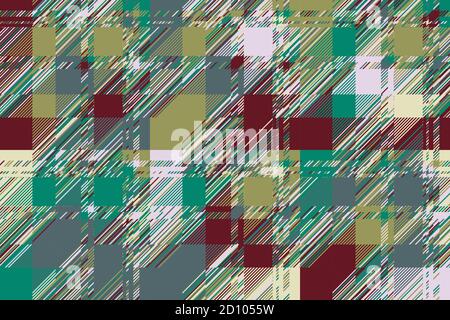 Modern glitch background. Color geometric abstract pattern vector. Damage lines glitches effect wallpaper. Grunge texture plaid. Stock Vector