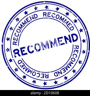 we recommend round blue sticker isolated on white Stock Vector Image ...