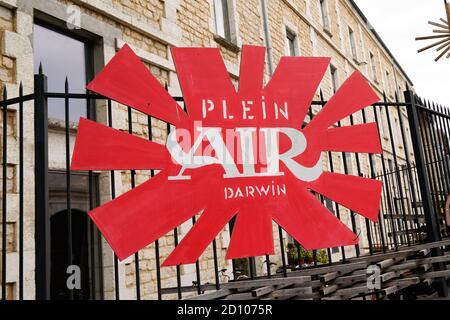 Bordeaux , Aquitaine / France - 10 01 2020 : Darwin plein air logo sign in caserne niel of alternative place of coworking in Bordeaux city France Stock Photo