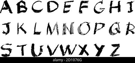 Black color grunge hand writing in english capital letter on white background Stock Vector