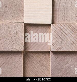 Background from small wooden cubes, close-up Stock Photo