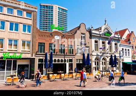 EINDHOVEN, THE NETHERLANDS - JUNE 8, 2013: Eindhoven City Center on a beautiful summer day. Dutch people enjoying a weekend in public areas. Stock Photo