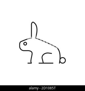 rabbit icon element of vet icon for mobile concept and web apps. Thin line rabbit icon can be used for web and mobile. Premium icon on white Stock Vector