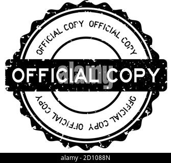 Grunge black official copy word with star icon round rubber seal stamp ...