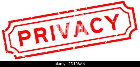 Grunge red privacy word square rubber seal stamp on white background Stock Vector