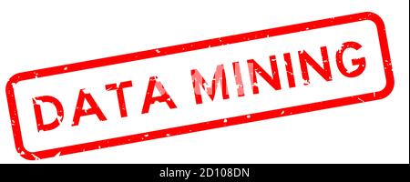 Grunge red data mining word square rubber seal stamp on white background Stock Vector