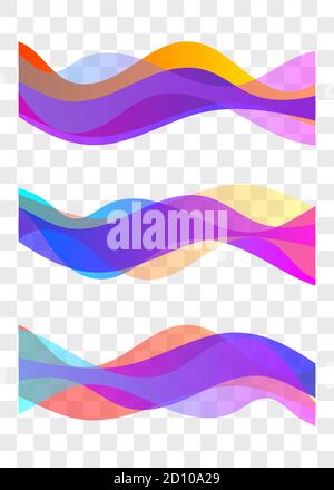 Wavy transparent abstract lines. Element of graphic design Stock Vector