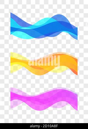 Wavy transparent abstract lines. Element of graphic design Stock Vector