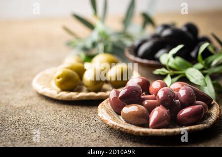 Black and green olives Stock Photo