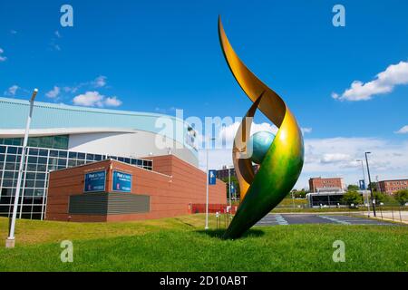 SNHU Arena at 555 Elm Street in downtown Manchester, New Hampshire NH, USA. This arena hosts NCAA Hockey Northeast Regional playoffs. Stock Photo