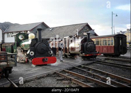 'Linda' (left) and 'Palmerston' (right) at Porthmadog Harbour. Stock Photo
