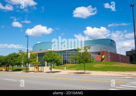 SNHU Arena at 555 Elm Street in downtown Manchester, New Hampshire NH, USA. This arena hosts NCAA Hockey Northeast Regional playoffs. Stock Photo