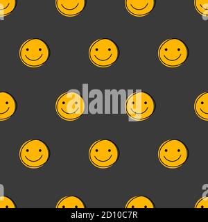 Funny faces with smiles seamless pattern for april fools day Stock Vector
