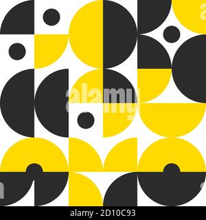 Retro pattern in style of 60s, 70s. Bauhaus seamless color geometric background Stock Vector