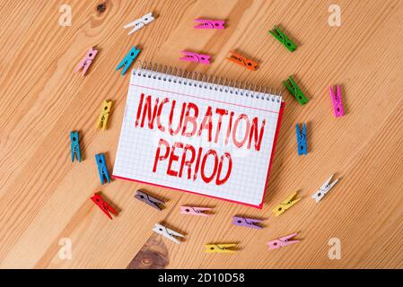 Handwriting text writing Incubation Period. Conceptual photo time elapsed starting from getting
