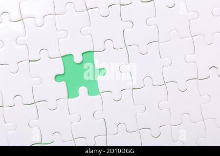 Missing piece of puzzle on white background - Image Stock Photo