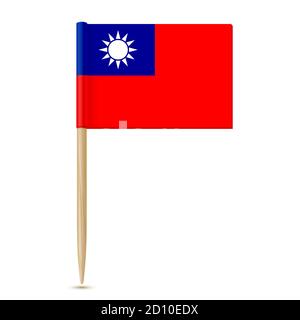 Republic of China flag toothpick Stock Vector
