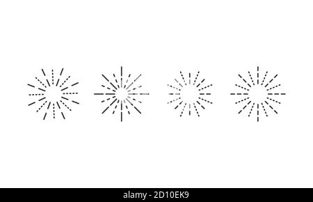 Fireworks line icon set. Carnival salutes. Vector on isolated white background. EPS 10 Stock Vector