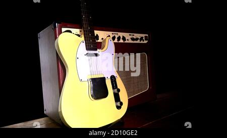 Electric guitar and Guitar Amplifier Stock Photo