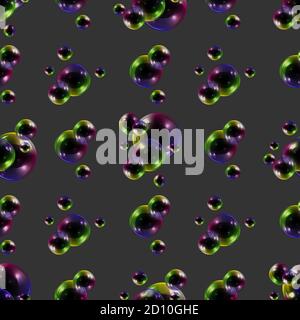 Cleaning liquid soap foam, shampoo bubbles Seamless pattern. Stock Vector