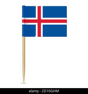 Iceland Flag toothpick 10eps Stock Vector