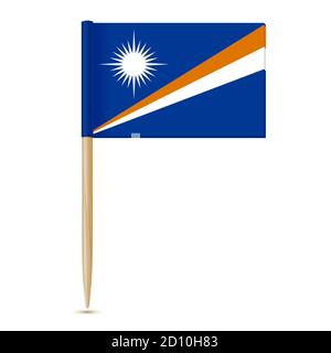Flag of the Marshall Islands. Swedish Flag toothpick Stock Vector