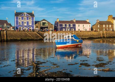 Aberaeron, Cardigan Bay, a colourful Georgian harbour town on the Cardigan Bay coast of Ceredigion west Wales Stock Photo