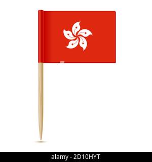 Hong Kong flag. Flag toothpick 10eps Stock Vector