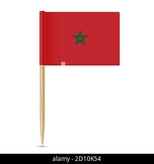 Flag of Morocco. Flag toothpick 10eps Stock Vector