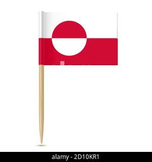 Flag of Greenland. Flag toothpick Stock Vector