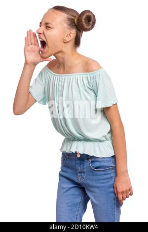 Girl emotions and signs Stock Photo