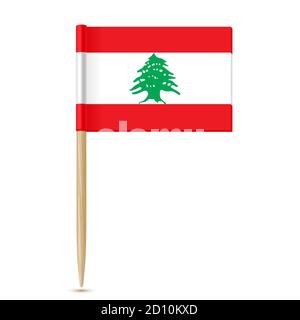 Flag of Lebanon. Flag toothpick Stock Vector