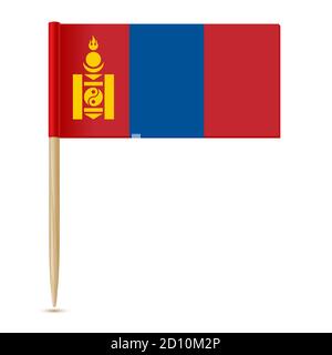 Flag of Mongolia. Flag toothpick Stock Vector