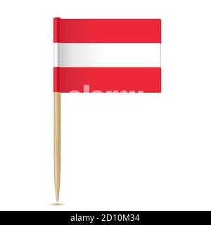 Austria flag toothpick on white background Stock Vector