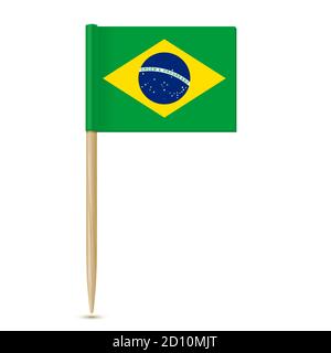 Brazil flag toothpick 10eps Stock Vector