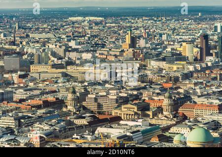 Berlin / Germany - March 1, 2017: Berlin cityscape, view from the TV tower Berliner Fernsehturm Stock Photo