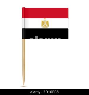 Flag of Egypt. Flag toothpick on white background Stock Vector